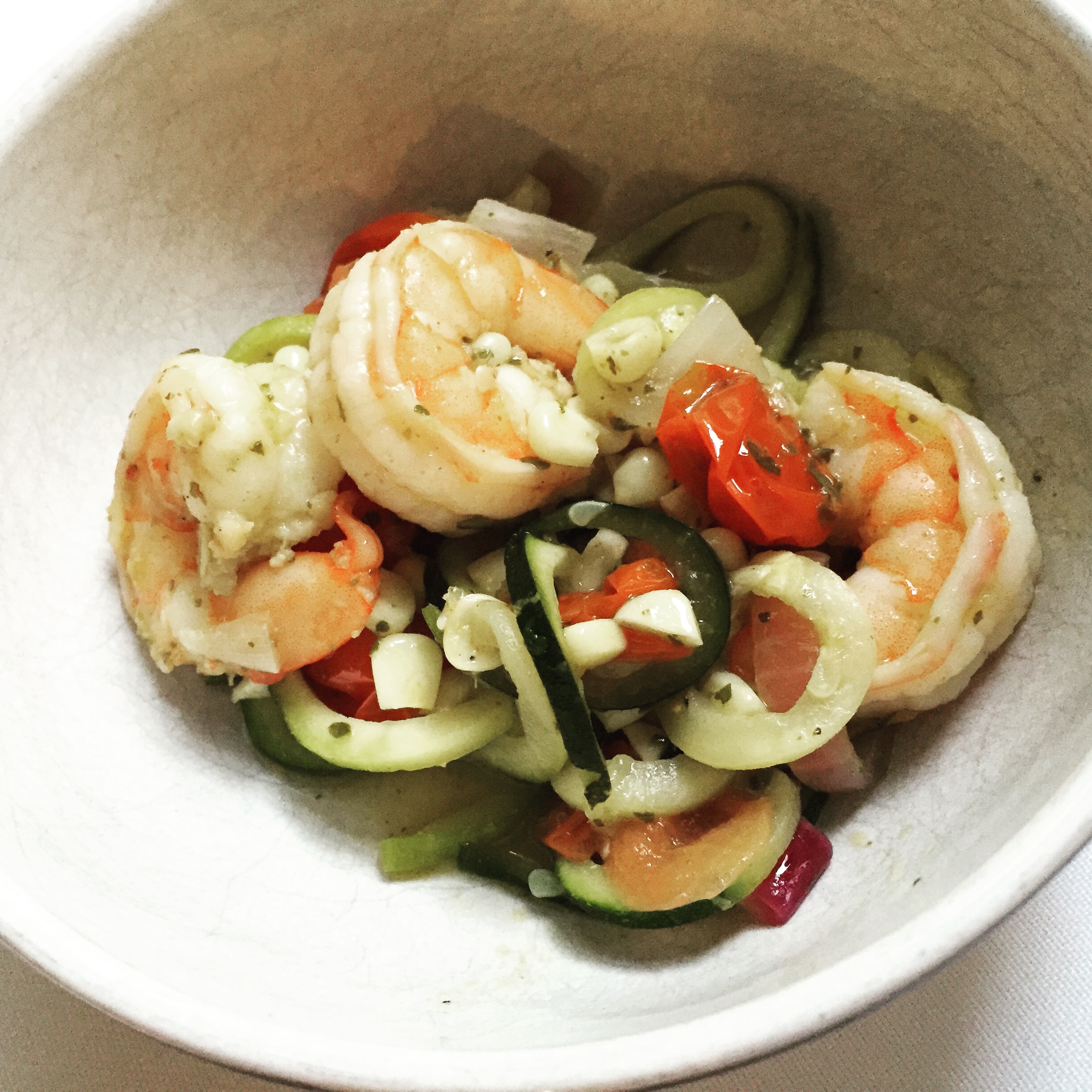 Final plate - Shrimp Zoodles Pesto